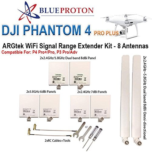 ARGtek DJI Phantom 3 Standard WiFi Signal Range Extender Antenna Kit 7dBi